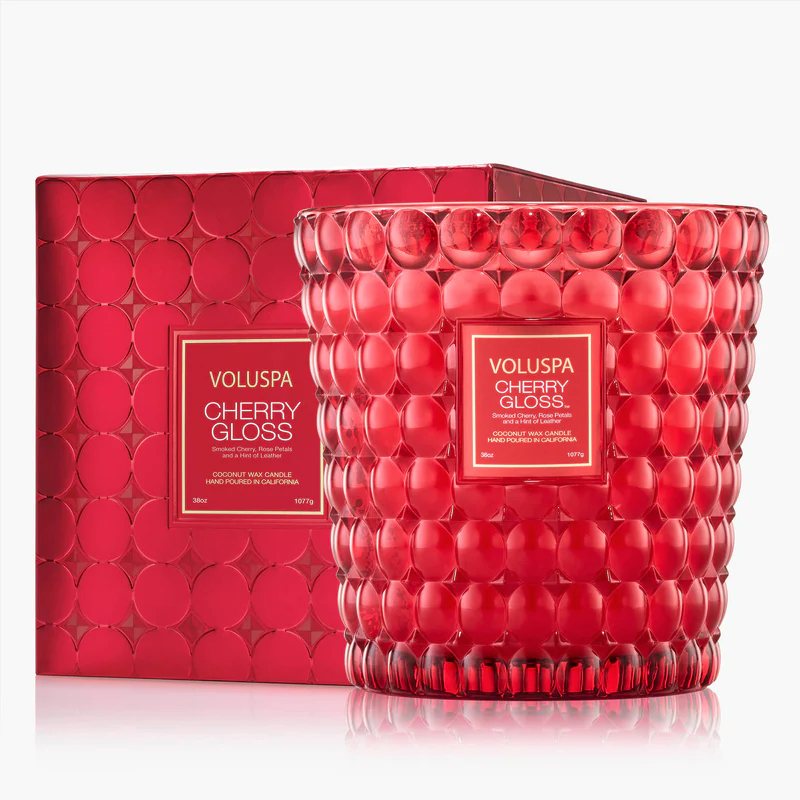 Nến Thơm Cao Cấp Cherry Gloss - 3 Wick Hearth Candle