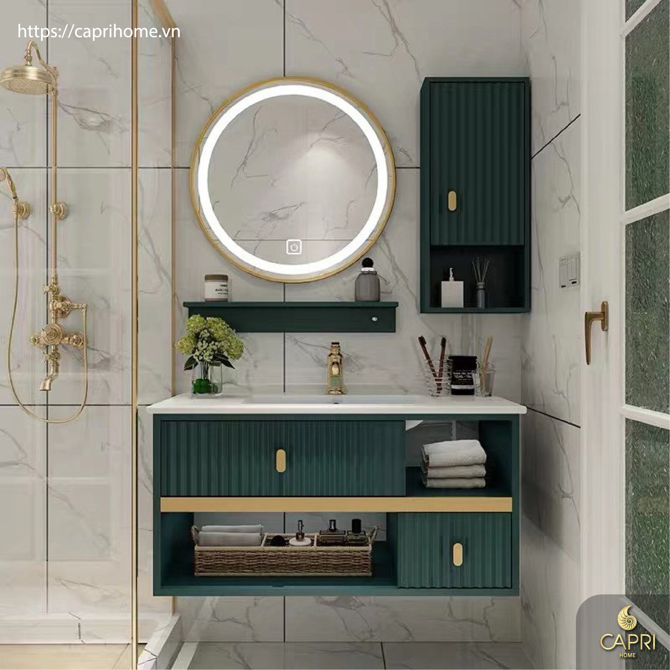 Nội Thất CAPRI HOME: "Tủ Lavabo Cao Cấp CAPRI - RCC001"